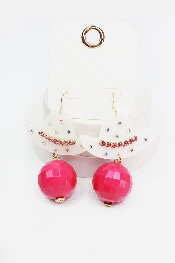 RHINESTONE COWGIRL HAT EARRINGS