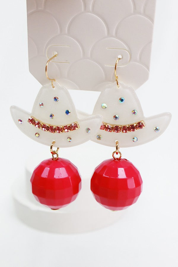 RHINESTONE COWGIRL HAT EARRINGS