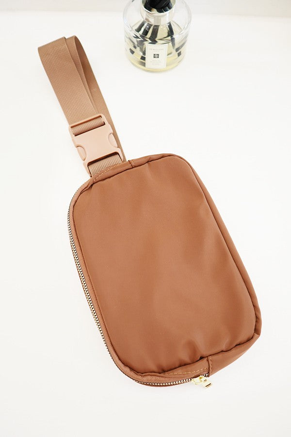SOLID COLOR CROSSBODY FANNY PACK BELT BAG
