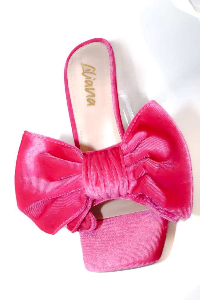 BOW DETAIL HOT PINK SANDALS
