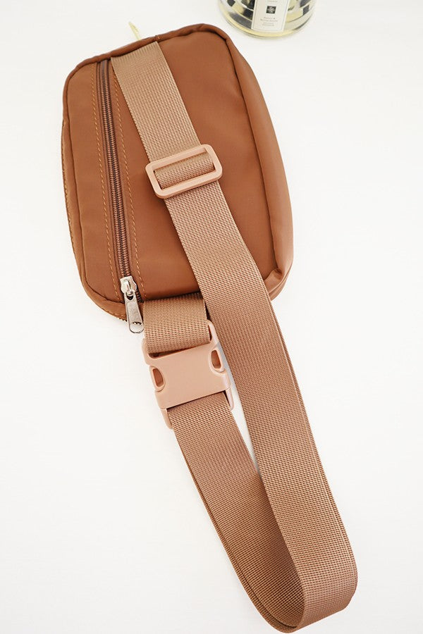 SOLID COLOR CROSSBODY FANNY PACK BELT BAG