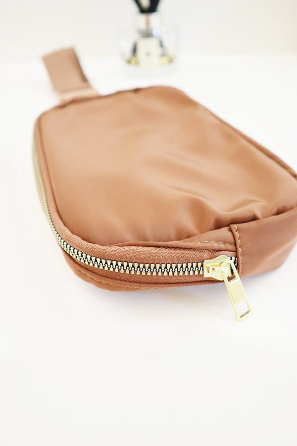 SOLID COLOR CROSSBODY FANNY PACK BELT BAG