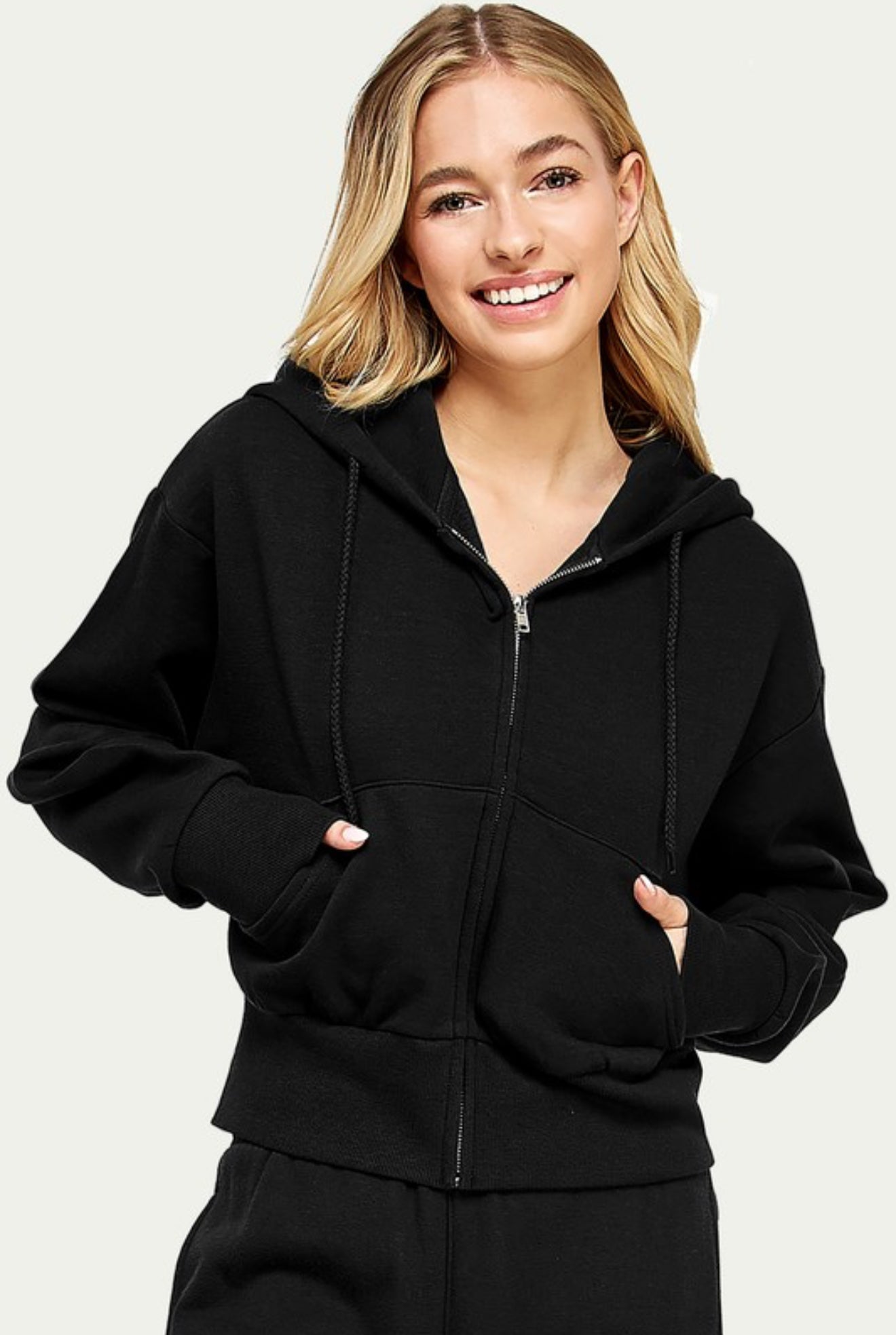 FLEECE RELAX FIT ZIP UP HOODIE