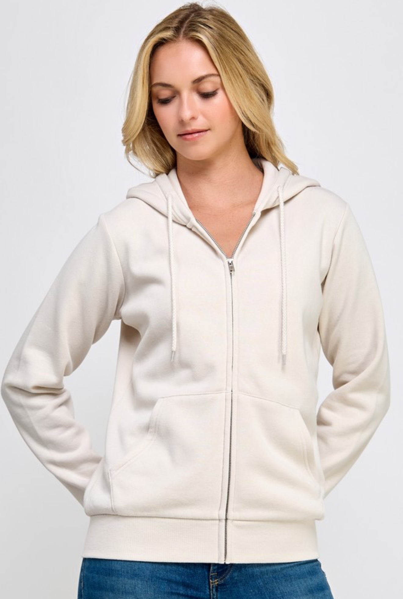 FLEECE RELAX FIT ZIP UP HOODIE