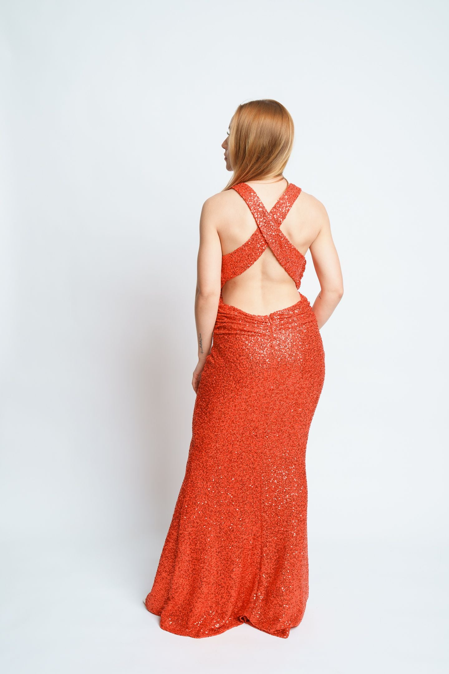 2 TONE CROSSOVER MAXI DRESS