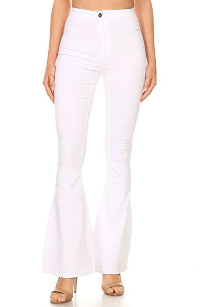 WHITE DISCO BELL BOTTOMS