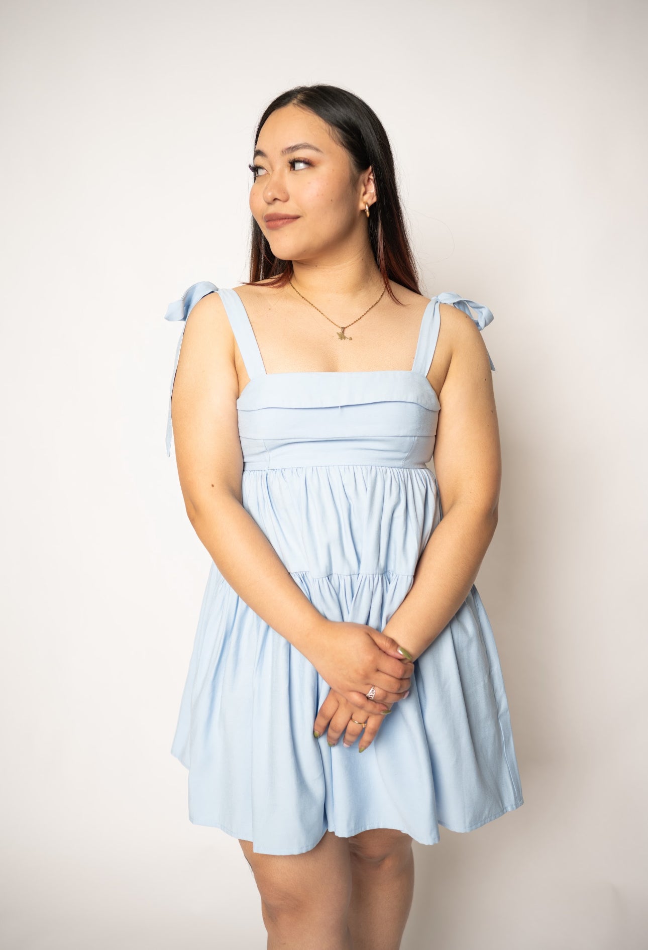OPEN BACK DETAIL BOW DRESS