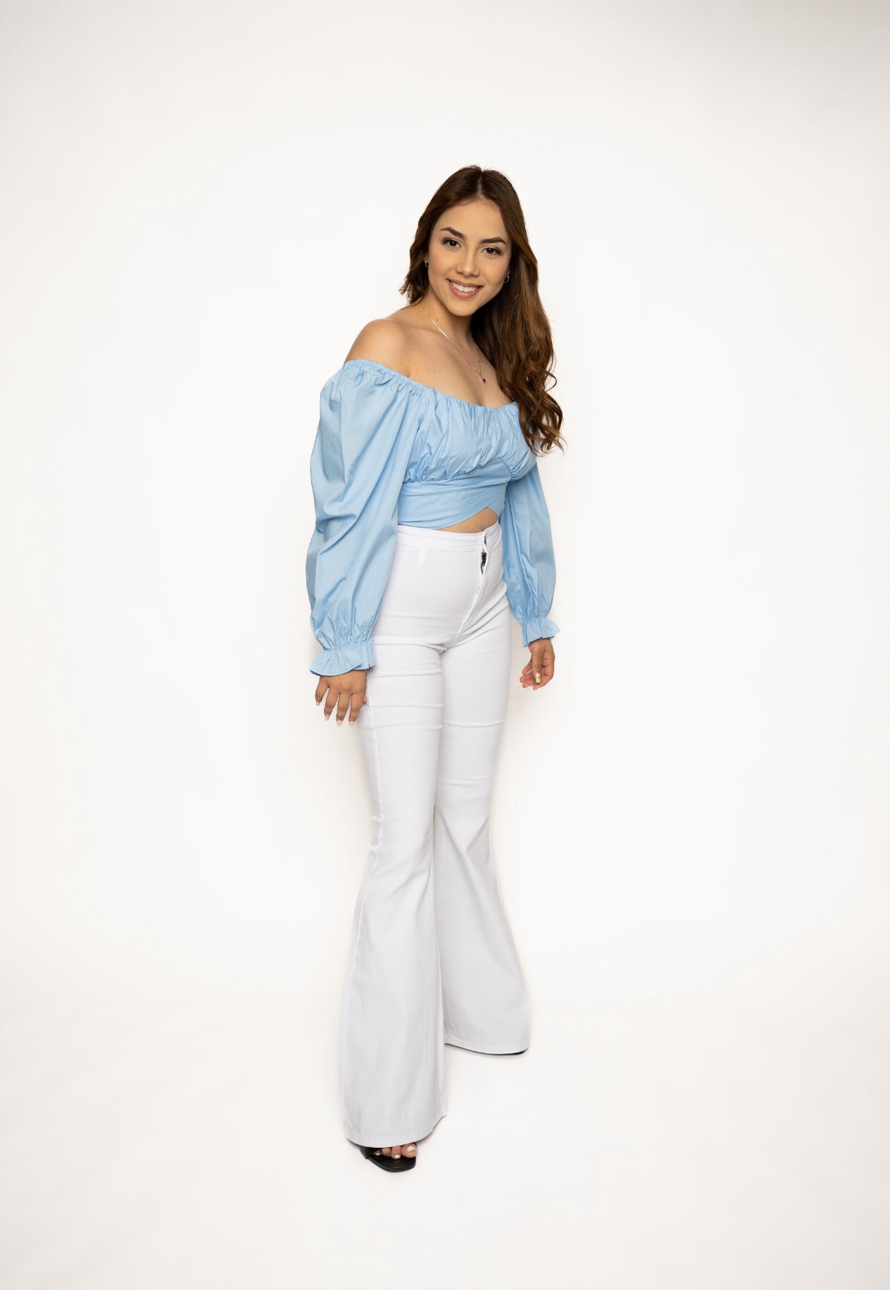 Baby Doll Style Waist Tie Crop Top