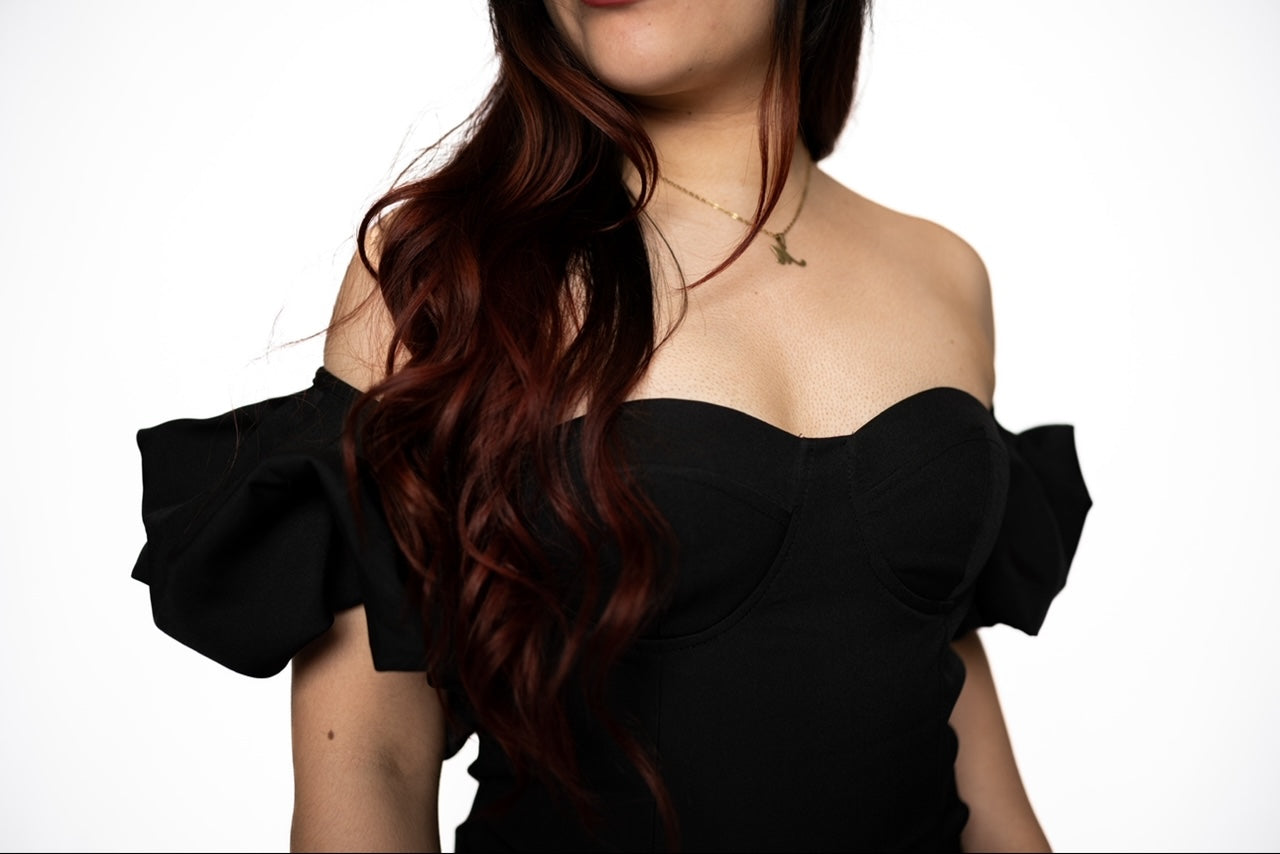 BALLOON SLEEVES COCKTAIL DRESS
