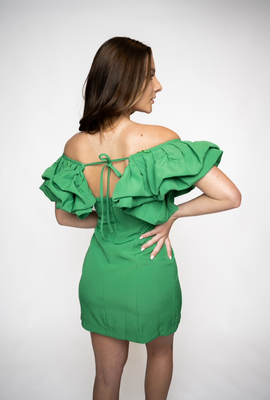 BALLOON SLEEVES COCKTAIL DRESS