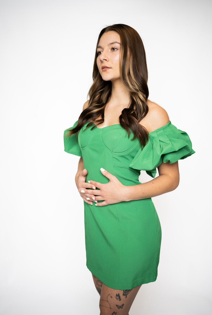 BALLOON SLEEVES COCKTAIL DRESS