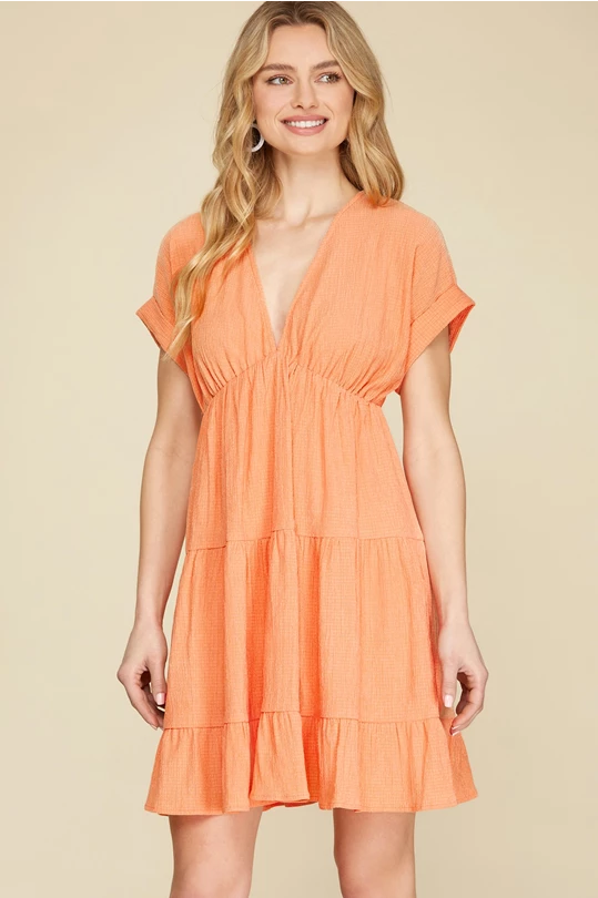 KNIT TIERED DRESS