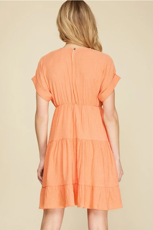 KNIT TIERED DRESS