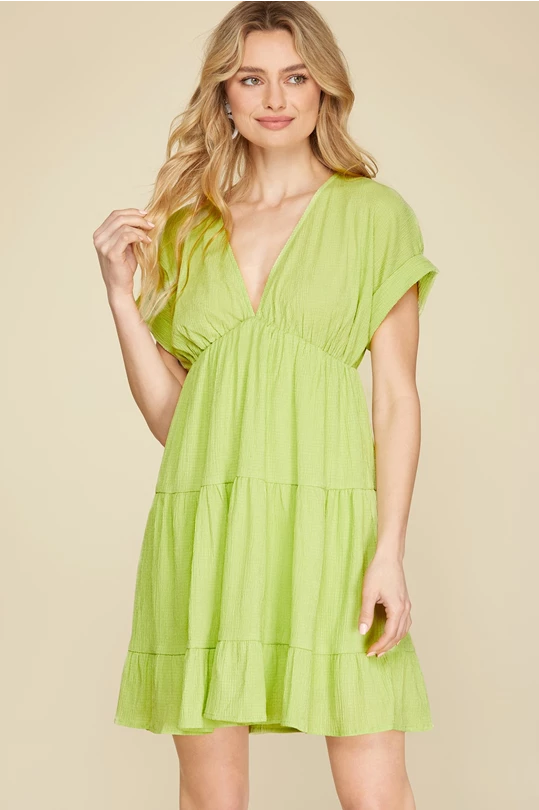 KNIT TIERED DRESS