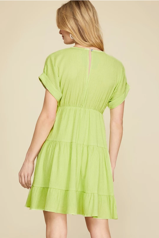 KNIT TIERED DRESS