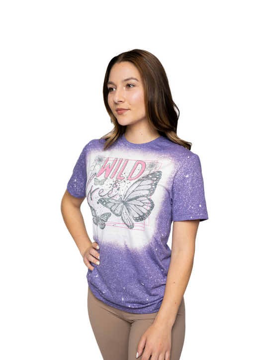 WILD & FREE BLEACHED TEE PURPLE