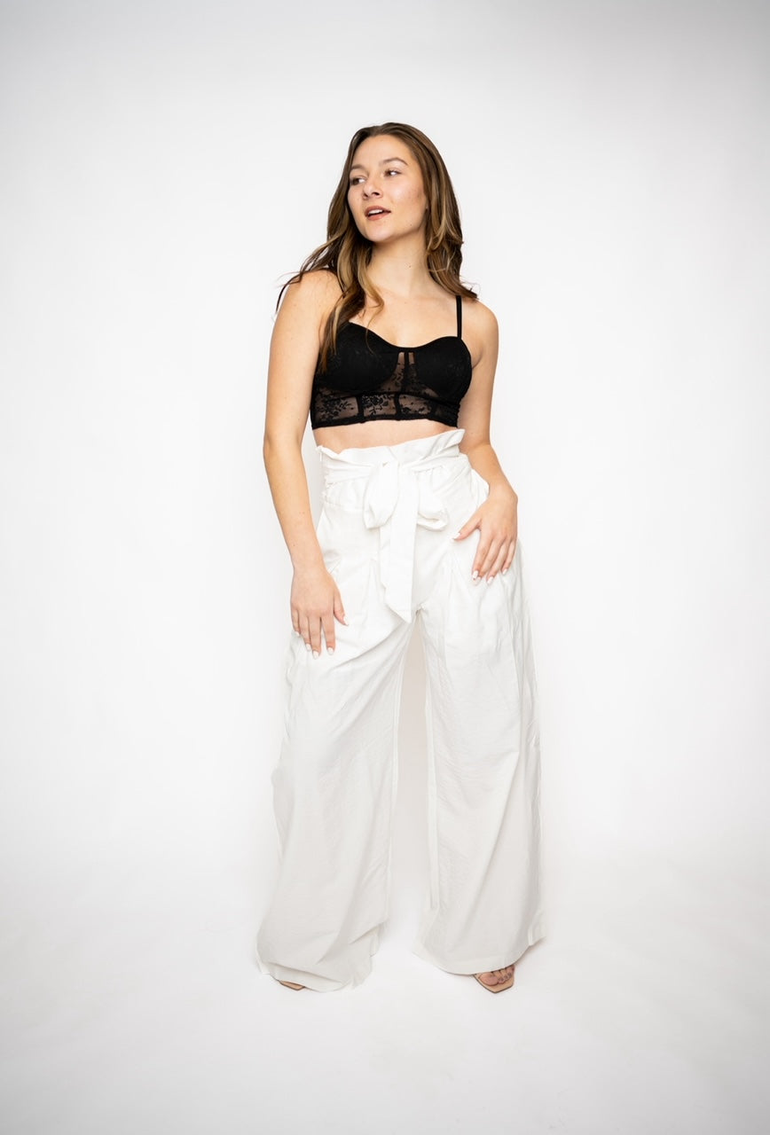 DOUBLE PLEATED WIDE LONG PANTS.