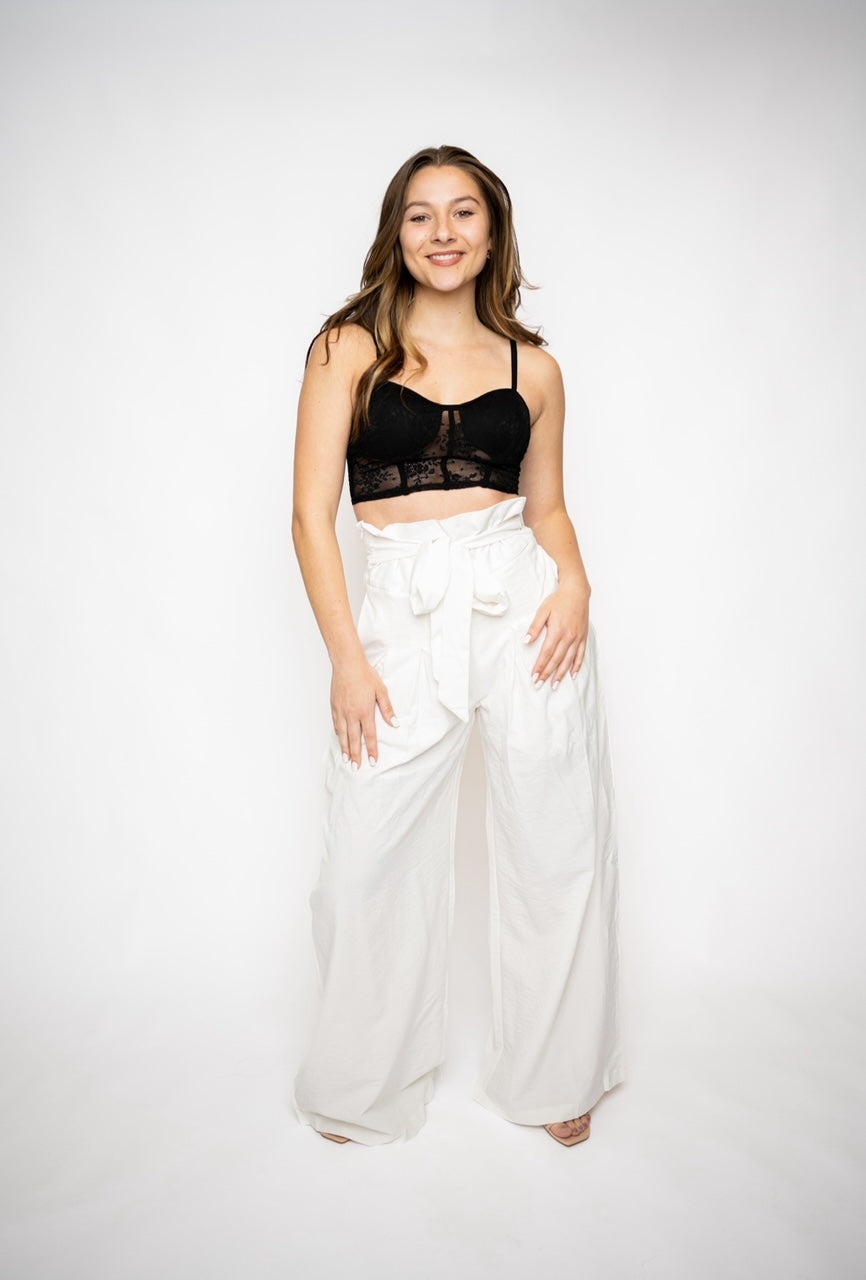 DOUBLE PLEATED WIDE LONG PANTS.