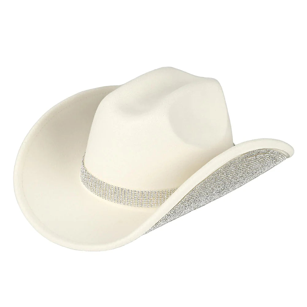 RHINESTONES DETAIL COWGIRL HAT